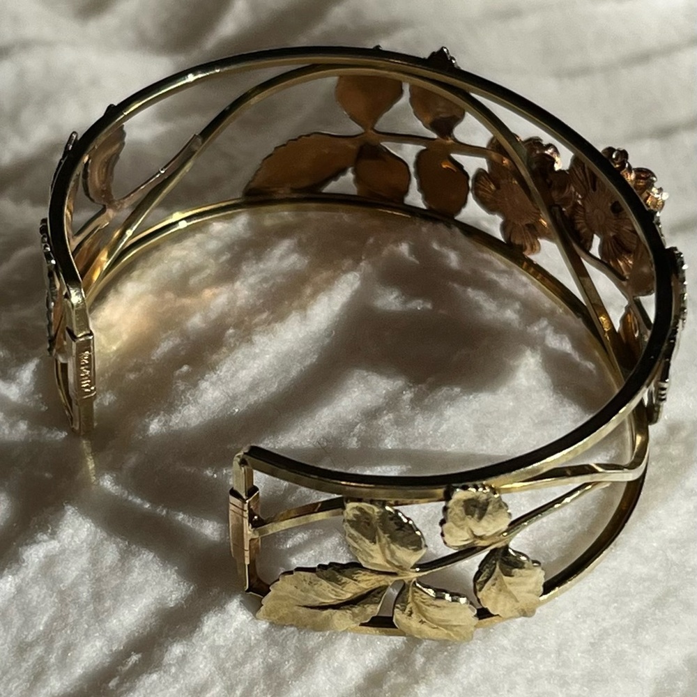 Krementz Vintage bracelet in 14kt gold overlay & rose goldtone. - Picture 7 of 13